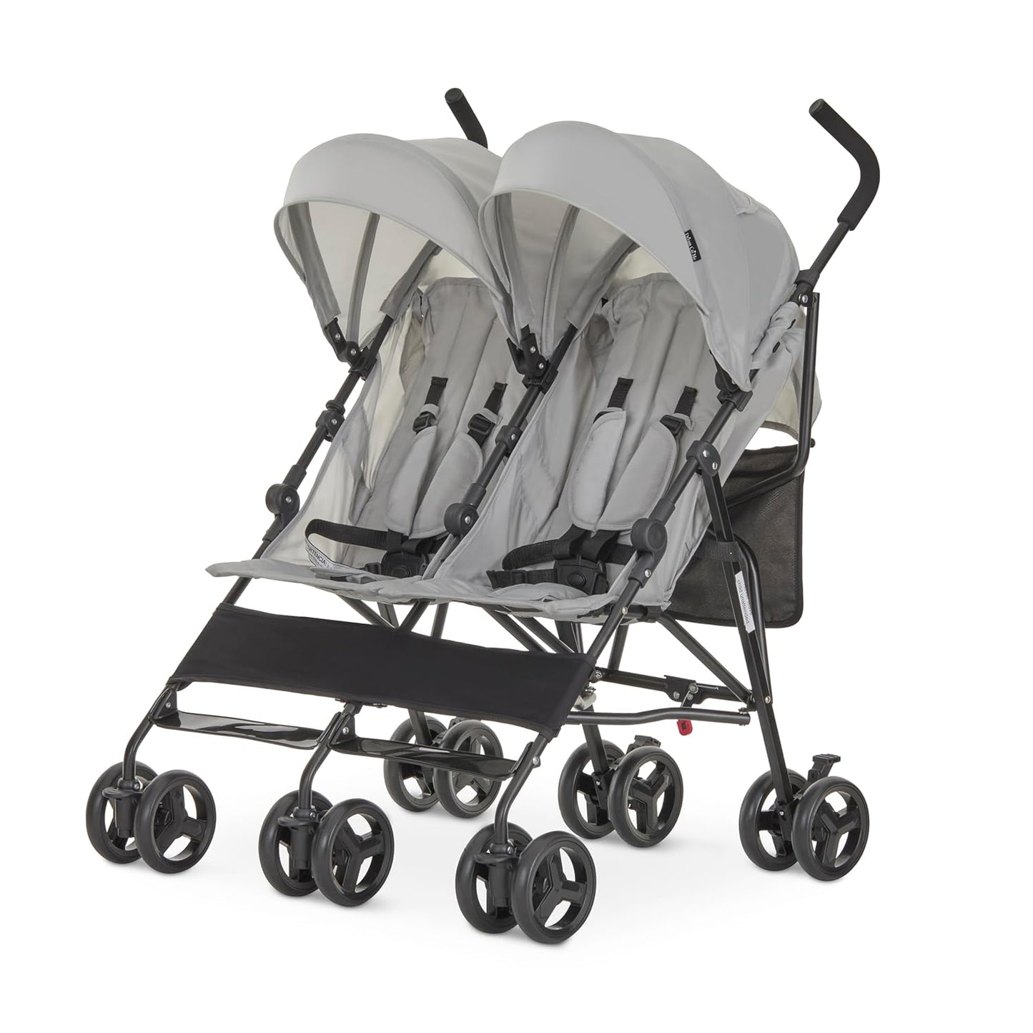 Dream On Me Twin Venture Umbrella Stroller in Pink, Multi Backrest Positions, Adjustable & Removable Canopy Double Stroller, 360°Swivel Wheels with Locks