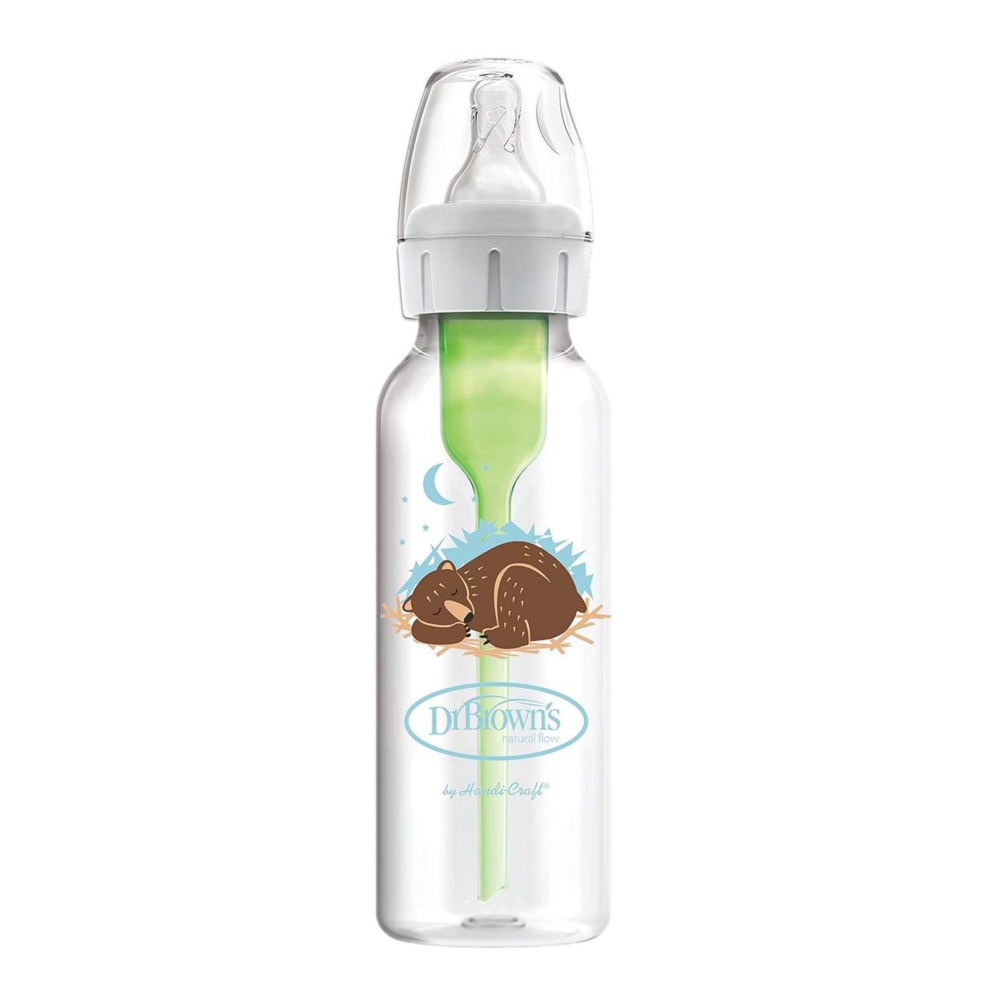 Dr. Brown’s Anti-Colic Options+ Narrow Baby Bottles, 0m+ Level 1 Nipple - Baby Bottle to Reduce Colic (3 Pack), Purple 8 oz