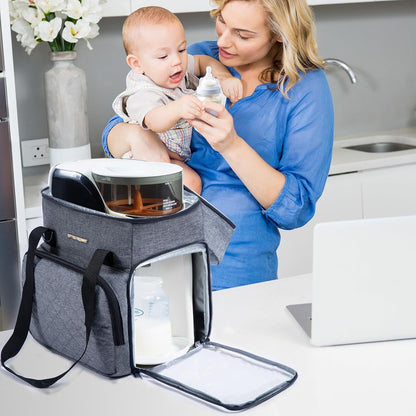 SFYBYHEART Carrying Case Compatible with Baby Brezza Formula Pro Advanced Formula Dispenser Machine Carrying Bag - Baby Formula Mixer Travel Bag with Pockets for Baby Essential, Pumps, Baby Bottles