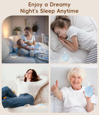 Portable White Noise Sound Machine: Baby Sleep Soother, Bluetooth Speaker, Rechargeable Battery, 4-Speed Timer, 6 Soothing Sounds Adult Therapy Aid for Trave (Blue, Portable)