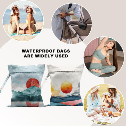 Unicorn Wet Dry Bag 12x10 Inch, Waterproof Reusable Wet Bag with Two Zippered Pockets & Handle for Swimsuit Travel Beach Pool Gym Stroller Dirty Yoga Gym Clothes Toiletries Daycare Organizer