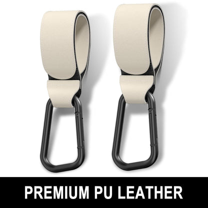Baby Stroller Hooks for Hanging Bags, Universal Stroller Clips Accessories, Mommy Hook for Diaper Bag, Shopping Cart, Purse, Backpack - 2 Pack, Abstract Leaf