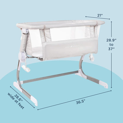 Baby Delight Beside Me Dreamer Bassinet | Bedside Sleeper | 6-Position Height Adjustment | Charcoal Tweed