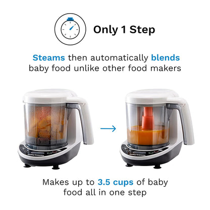 Baby Brezza One Step Baby Food Maker Deluxe – Auto shut Off, Dishwasher Safe Cooker and Blender to Steam + Puree Organic Food for Infants + Toddlers - Set of 3 Pouches + 3 Funnels
