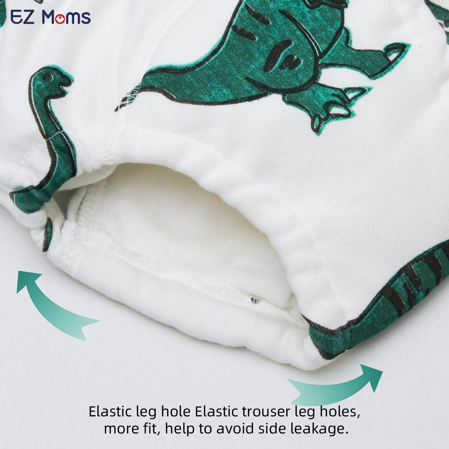 EZ Moms 6 Packs Absorption Toddler Potty Training Underwear for Boys 100% Cotton Toilet Training Pants 1T Leakproof Reusable Kid Confident Toddler Panties Dinosaur Pee Pants with Potty Sticker Chart
