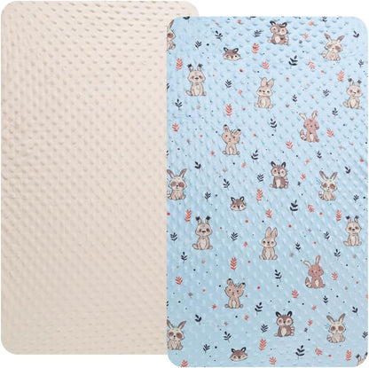 Dot Bassinet Sheet Set 2 Pack Stretch Fitted Bedside Sleeper Bassinet Sheets Sheets,Ultra Soft, for Baby Girls and Boys Light Green Dinosaur