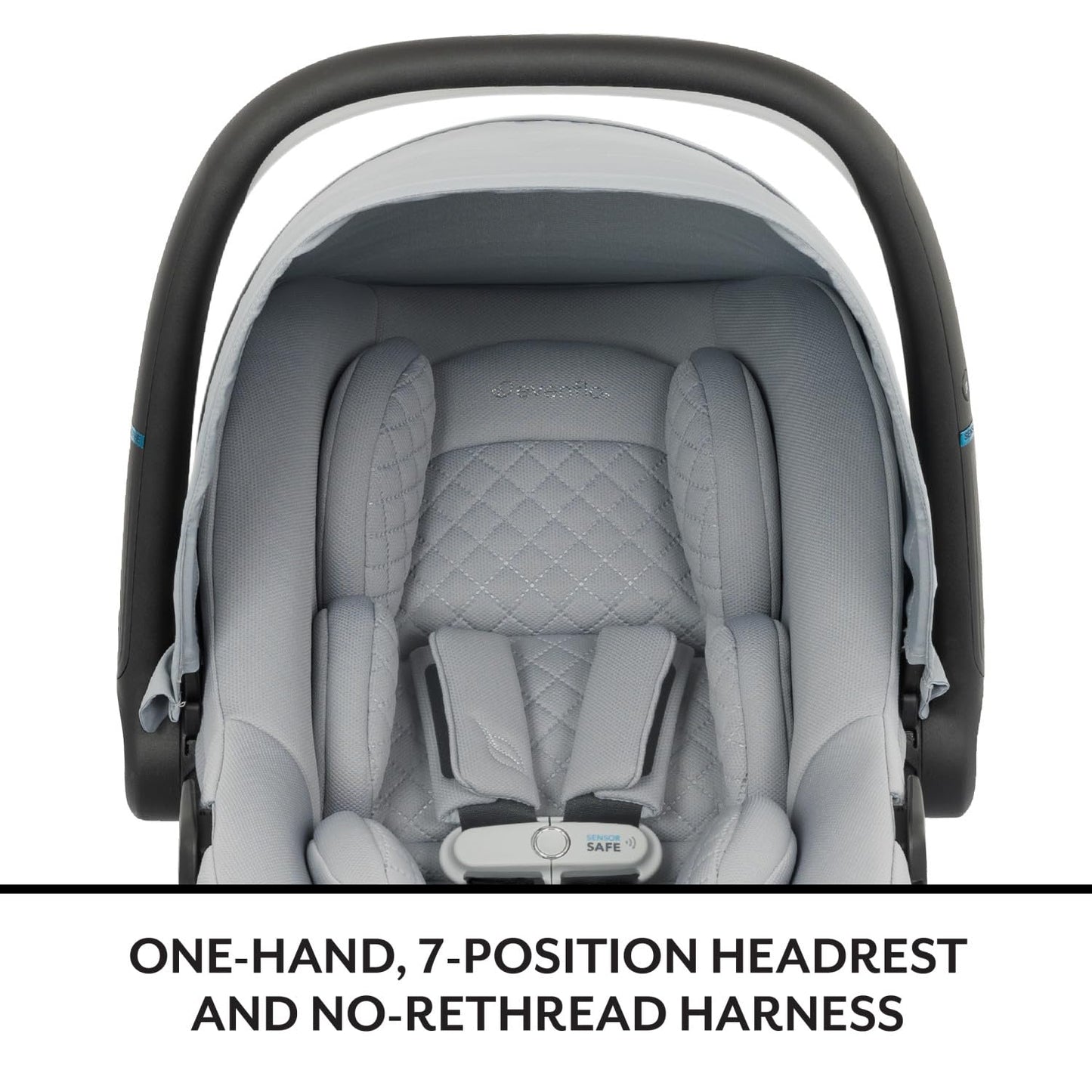 Evenflo LiteMax NXT Rear-Facing Lightweight Preemie and Infant Car Seat 3-30lbs with SensorySoothe. Easy Install with Base (Quartz)