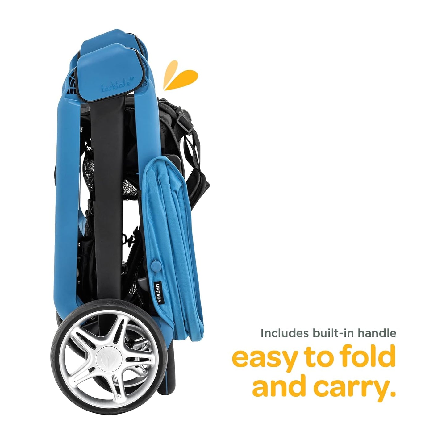 Larktale Chit Chat | Lightweight Compact Stroller for Babies & Toddlers 6 Months & Up | Best Travel Stroller | One-Handed Steering & Easy Fold, Longreef Navy