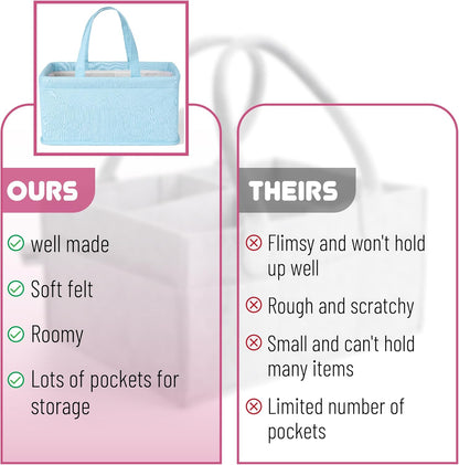 Mr. Pen- Baby Diaper Caddy Organizer, Blue, Baby Caddy Organizer with Handle, Compact Size, Collapsible & Portable