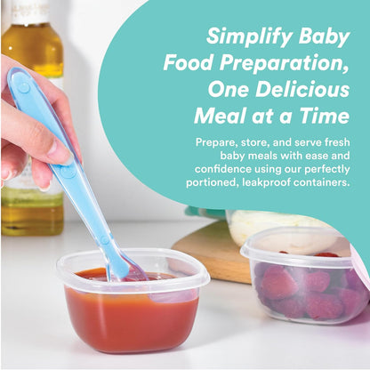 Liname Silicone Baby Food Containers (6 Pack) - Baby Food Storage Containers with Ventilation Valve for Reheating & Rubber Bottom for Easy Frozen Food Release - Baby Led Weaning & Feeding Essentials