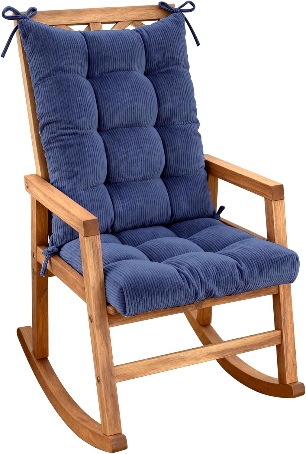 Rocking Chair Cushion with Ties Non-Slip Outdoor Rocking Chair Cushion Set Waterproof Fade-Resistant Porch Garden Patio Glider Rocker Cushions