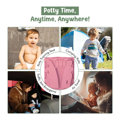 Teo - Portable Toddler Travel Potty – Foldable, Lightweight, Leak-Proof Toilet for Kids with Travel Bag & Disposable Liners – Compact Potty Chair for Home & On-the-Go Use (Sailboat Blue)