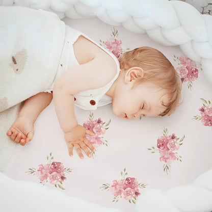 Bedside Sleeper Bassinet Fitted Sheets 20 x 33, 3 Pack Baby Delight Beside Me Dreamer,Babybond,Jimglo,koola,cowiewie,fodoss, Dream On Me Baby Square Bassinet, Pink Animal