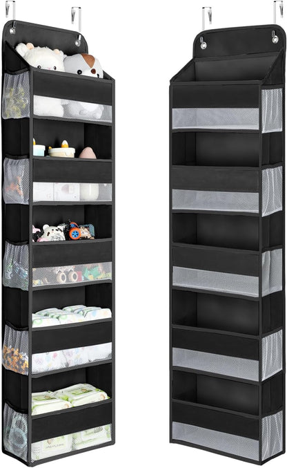 Yecaye 1 Pack Over the Door Organizer, 35.2lbs Load Toy Stuffed Animal Storage, Swing-proof Hanging Bathroom Organizers and Storage for Nursery Newborn Baby Essential Stuff Dorm Room Essentials