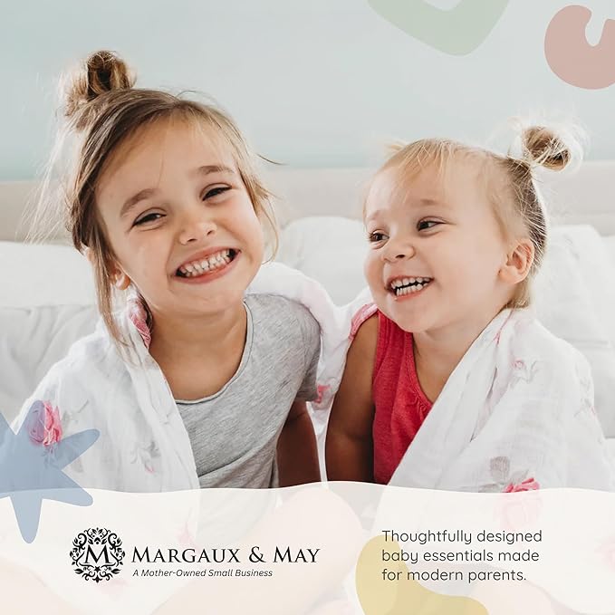 Margaux & May Crib Mattress Protector, 2 Pack – 100% Waterproof Baby Crib Mattress Protector Pad, Highly Absorbent Quilted Cover, Oeko-TEX® Certified, Noiseless, Fitted 28" x 52" Standard Crib Fit
