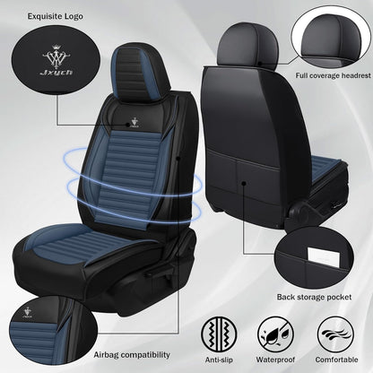 Seat Covers Fit for Mini Convertible 2009-2025 Premium Leather Car Seat Covers, Waterproof Non-Slip and Airbag Compatible, Fashion Car Seat Protector (Black Red,Front Set with Pillow)