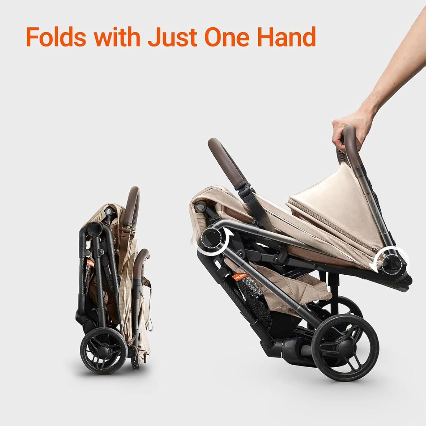 MAMAZING Ultra Air Lightweight Baby Travel Stroller with Carbon Fiber Frame, Compact & Airplane-Friendly, One-Handed Fold, 11.6 lbs, Perfect for Toddlers, Grey