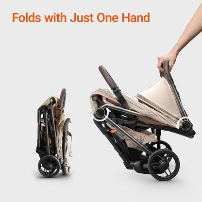 MAMAZING Ultra Air Lightweight Baby Travel Stroller with Carbon Fiber Frame, Compact & Airplane-Friendly, One-Handed Fold, 11.6 lbs, Perfect for Toddlers, Grey