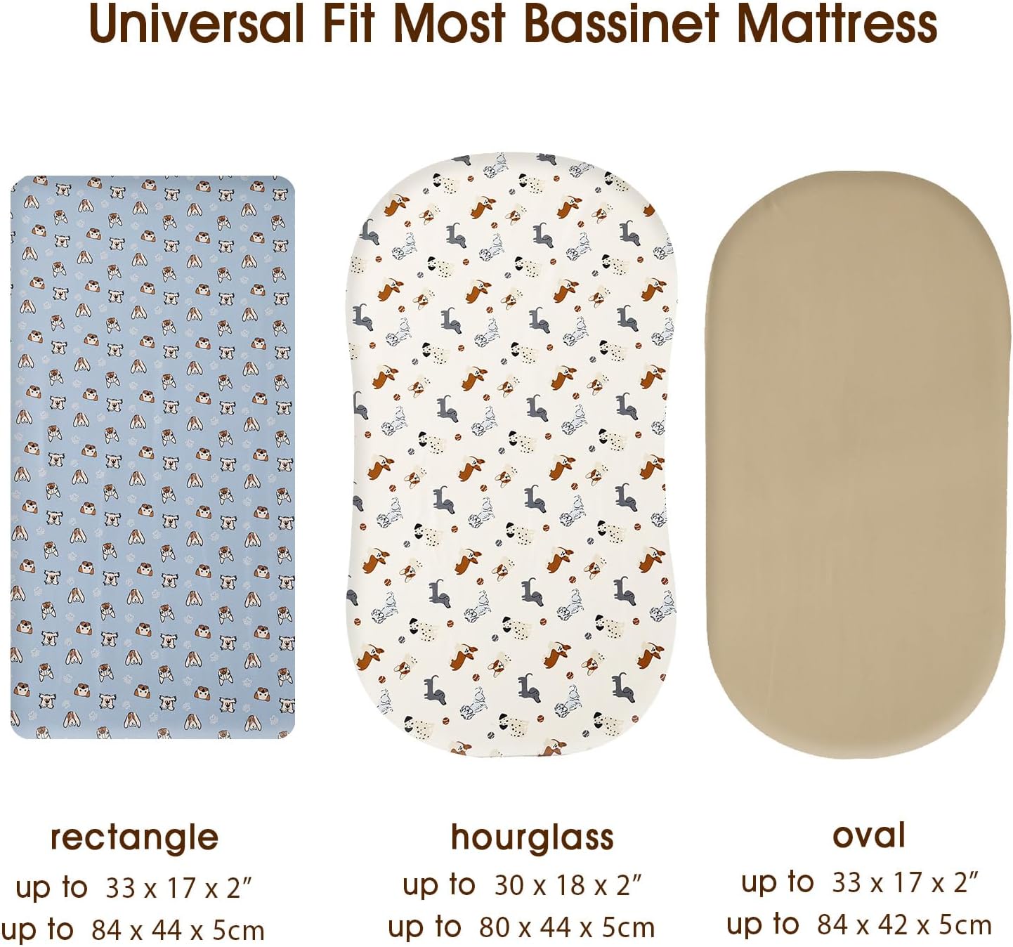 PHF 3 Pack Soft Mini Crib Sheets, Floral & Animal Pack N Play Sheets for Baby Boys Girls, No Slip Universal Fit for Pack N Play, Playard, Portable and Mini Crib Mattresses,Floral & Animal