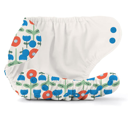 Esembly Cloth Diaper Cover - Reusable Swim Diaper, Waterproof, Breathable - Adjustable Outer Layer Over Absorbent Inner for Blowout Protection - Sea Glass, Size 2 (18-35lbs)