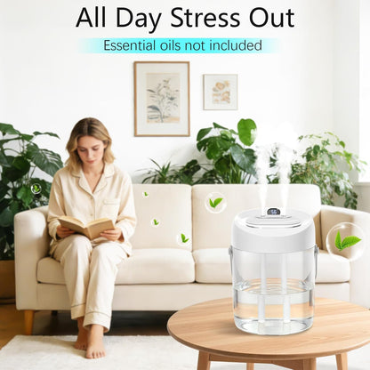 Humidifiers for Bedroom, 25dB Quiet Cool Mist Humidifier for Home, 2L Top Fill Tank for Large Room with 24H Runtime, Carry Handle, NightLight, 12H Auto Shut-off Safety for Nursery/Office/Plants