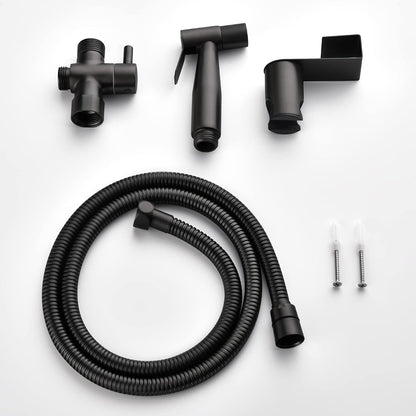 SHAMANDA Handheld Bidet Sprayer for Toilet, Stainless Steel Baby Cloth Diaper Sprayer Kit, Bathroom Toilet Bidet Attachment Set for Bathing Pets Feminine Hygiene, Matte Black BDS01-7