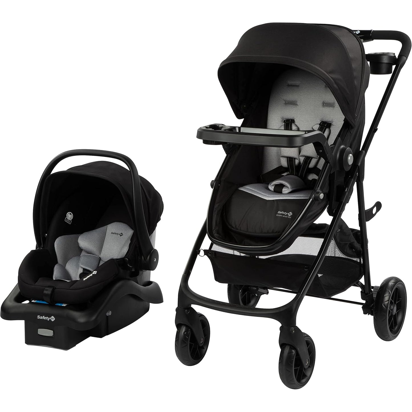 Safety 1st Grow and Go Flex 8-in-1 Car Seat Stroller Combo, Baby Stroller Travel Systems for Infants 4-30 lbs, Stroller and Carseat Combo Set, Night Rider