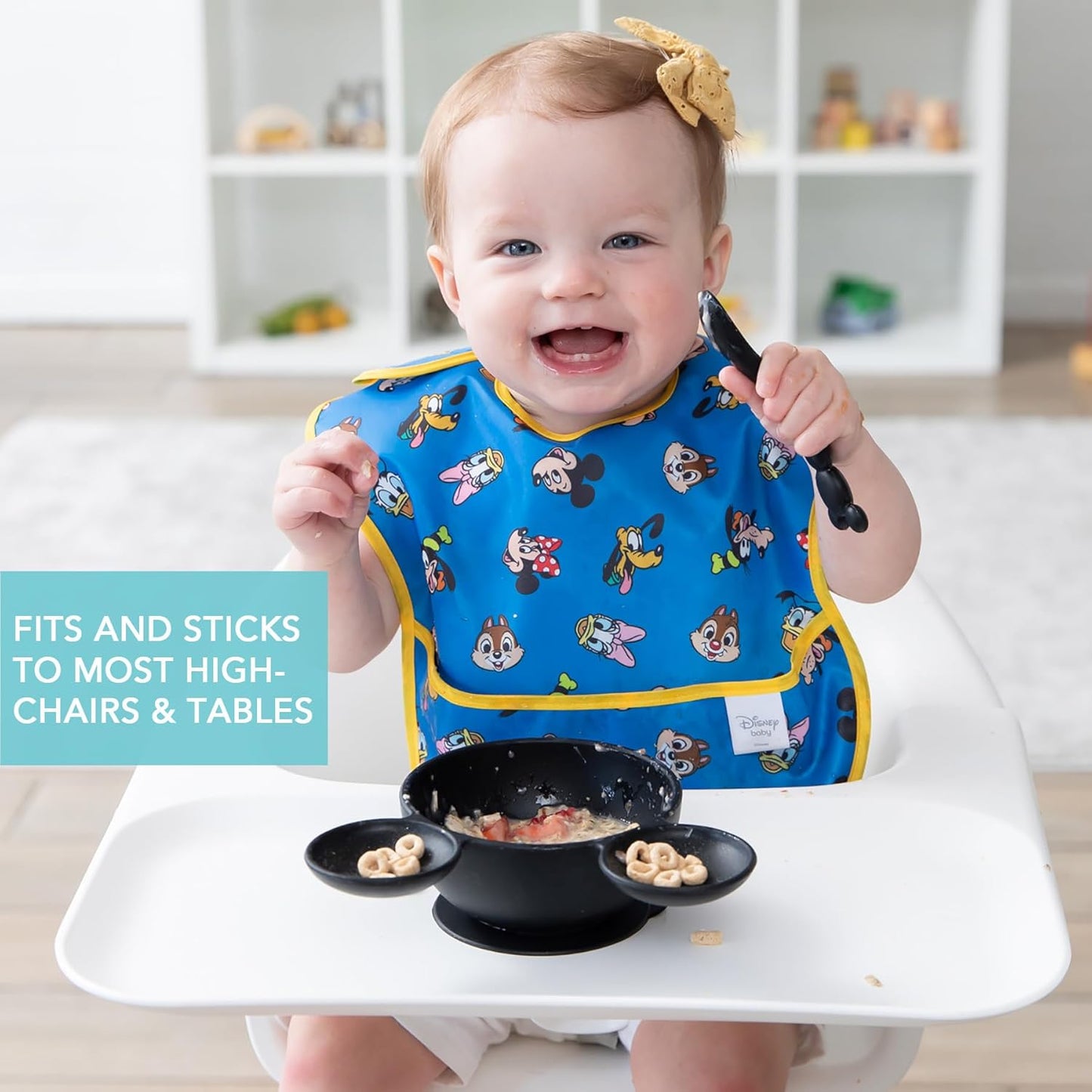 Bumkins Baby Bowl, Silicone Feeding Set with Suction for Baby and Toddler, Includes Spoon and Lid, First Feeding Set, Training Essentials for Baby Led Weaning for Babies 4 Months Up, Sage