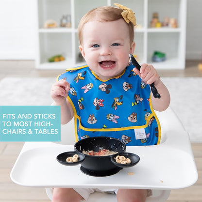 Bumkins Baby Bowl, Silicone Feeding Set with Suction for Baby and Toddler, Includes Spoon and Lid, First Feeding Set, Training Essentials for Baby Led Weaning for Babies 4 Months Up, Sage