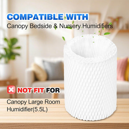 4 Pack Upgraded Replacement Wick Filters Compatible with Canopy Bedside & Nursery Humidifiers, Humidifier Wicking Filter Lasts Up to 6 Weeks