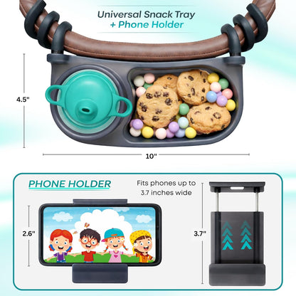 Swanoo Universal Stroller Snack Tray | Compatible With Nuna Mockingbird Bugaboo Uppababy | Stroller Bumper Bar Tray Attachment with Cup Holder | Baby Toddler Disneyland Essentials Stroller Accessories