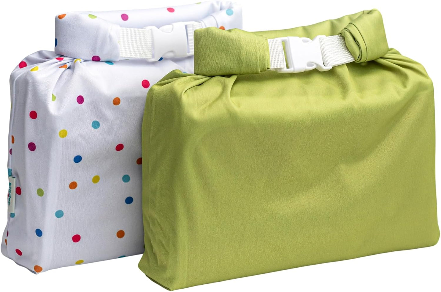 Kinder Set of 2 Water Resistant Wet Bags for Storing Laundry or Cloth Diapers Travel Size Wet Bag Daycare Beach Pool Wet Swimsuit Roll Top for Air Tight Odor Contained Washable Reusable (Giraffes)