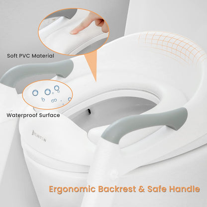 JASSONE® Potty Training Seat, Toddler Step Stool, 2 in 1 Potty Training Toilet for Kids, Baby Seat with Splash Guard and Anti-Slip Pad for Boys Girls Potty Training, Grey