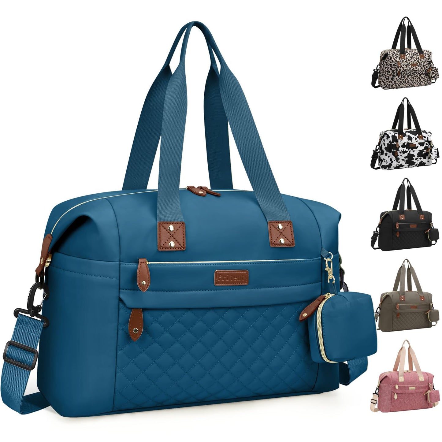 Pritent Diaper Bag Tote - Diaper Baby Bags with Pacifier Case, Shoulder Straps, Stroller Clips, Waterproof Large Mommy Maternity Travel Baby Bag for Mom and Dad, Green, Medium