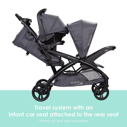 Baby Trend Sit N' Stand® Double 2.0 Stroller, Dash Black