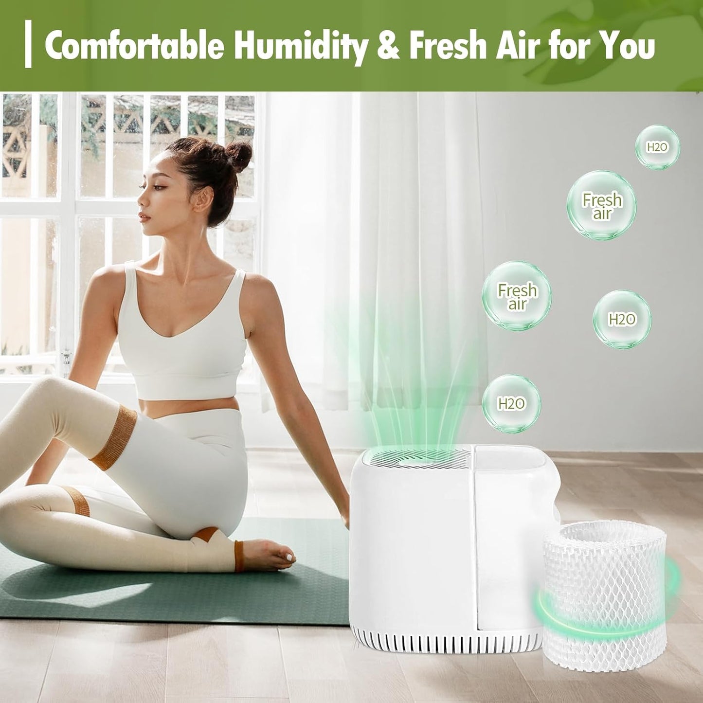 Aiskaer Humidifier Wicking Replacement Filter Compatible with Canopy Bedside and Nursery Humidifiers, Paper Filter, 6-Pack
