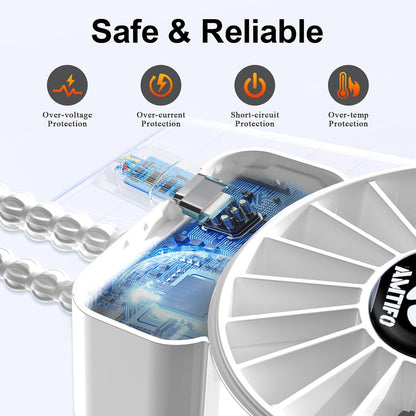 AMTIFO Portable Stroller Fan - 4-Speed Rechargeable USB Fan, Quiet Clip-on Baby Fans for Stroller Crib and Travel - Compact & Battery-Operated Cooling Fans for Baby Comfort on the Go