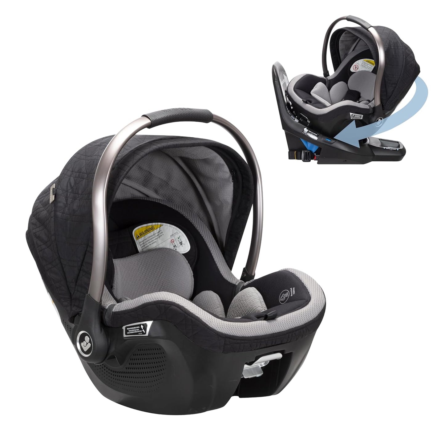Maxi-Cosi Peri 180 Rotating Infant Car Seat, Baby Car Seat Rotating Carseat, Swivel Car Seat, Onyx Wonder