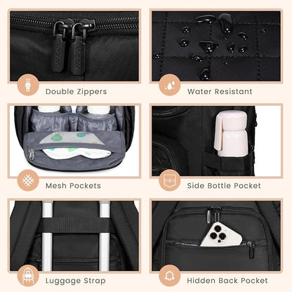 LOVEVOOK Diaper Bag Backpack Large Capacity Baby Bag with Portable Changing Pad, Multifunction Baby Travel Backpack