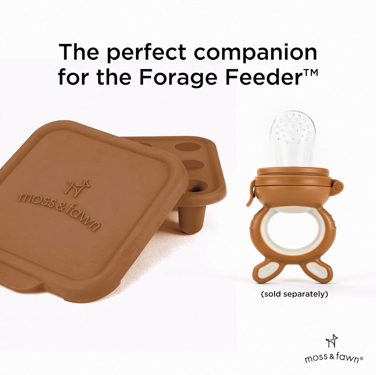 Moss and Fawn Ice Cube Tray - Forage Feeder Freezer & Teething Popsicle Mold for Breast Milk, Formula, Bone Broth, Purees, & Baby Food - BPA, Lead, & PVC-Free - Fern