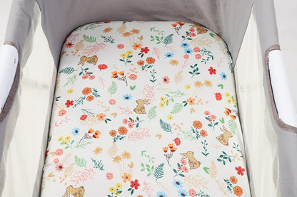 Onacosht Stretchy Bassinet Sheets 33" x 19" Compatible with Mika Micky, KoolaBaby (3 in 1), BabyBond, HARPPA and RICUTON Bedside Bassinet, 3 Pack for Baby Boy and Girl, Pink Floral