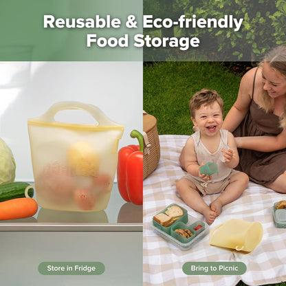 Haakaa On-The-Go Silicone Microwave Steam Sterilizer Bags for Travel, 40oz/1250ml Reusable Silicone Steaming Bags for Baby Bottles, Breast Pump, Accessories, Pacifiers, Teethers,Grey/1PC