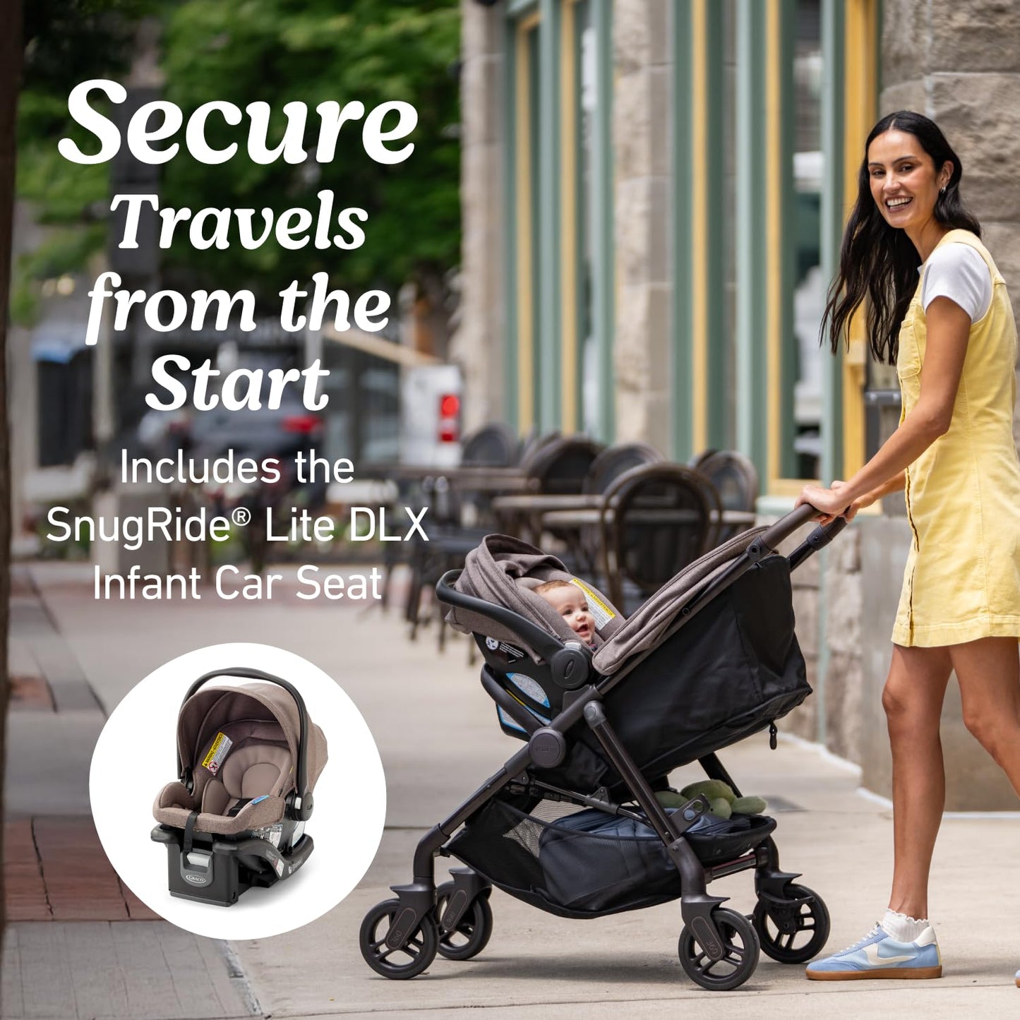 Graco Merge 360 Baby Stroller - Front and Rear 360-Degree Rotating Wheels Infant Stroller for Easy Gliding and Tight Turns, Quick 1-Button Push Folding Stroller, Great Gift for New Parents