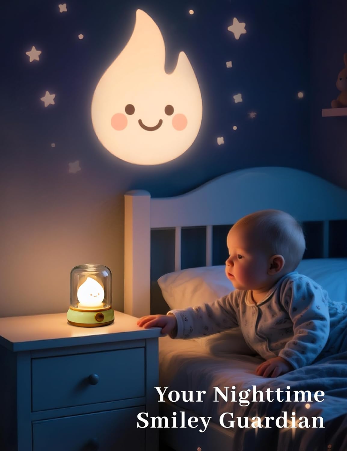 3pcs Cozy Campfire Nightlight Kits, Soothing Nature Sounds, White Noise Night Light for Baby Adult, Rechargeable, Cute Flame Lamp, Best Gift for Kids Bedrooms Camping Trips