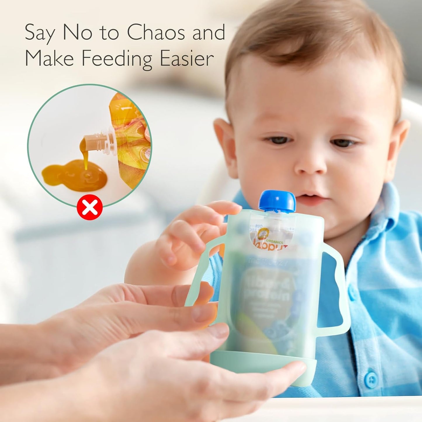 Momcozy Baby Food Maker Essentials Series, Includes the Squeeze Station, Pouch Holder No Squeeze for Easy, Mess-Free Meal Prep