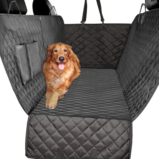 Vailge 100% Waterproof Convertible Dog Car Seat Covers, Waterproof Dog Seat Cover with Mesh Window, Heavy Duty seat Cover for Dogs, Dog car Hammock Pet Seat Cover for Cars Trucks suvs,Black,Standard