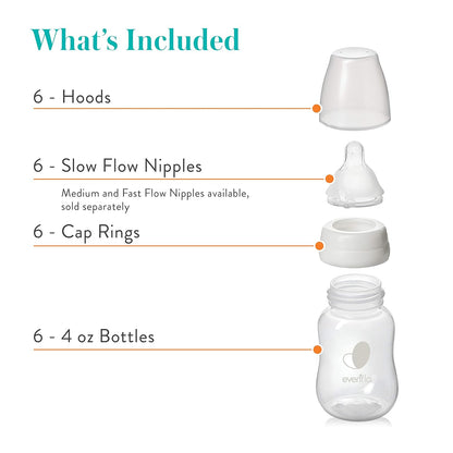 Evenflo Feeding Premium Proflo Venting Balance Plus Standard Neck Baby, Newborn and Infant Bottles - Developed by Pediatric Feeding Specialists - 9 Ounce (Pack of 6)