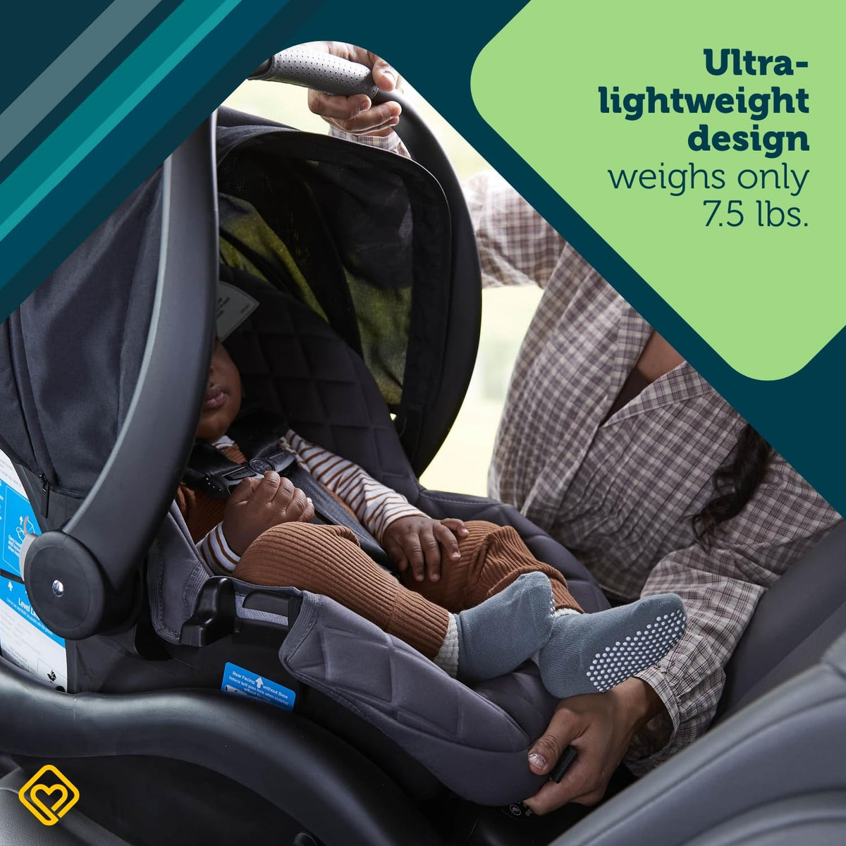 Safety 1ˢᵗ® onBoard™ Insta-Latch™ DLX Infant Car Seat with Base, Baby Car Seat for 4-30 lbs., Rear Facing Car Seat, Newburyport