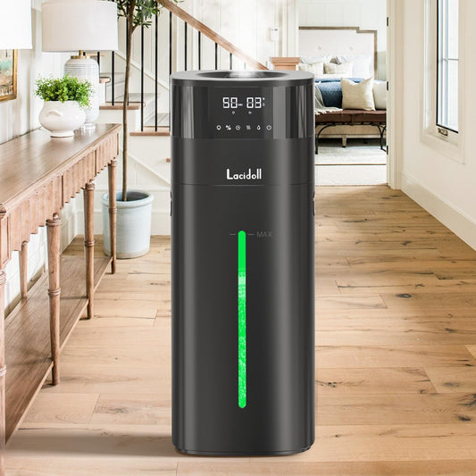 Lacidoll Cool and Warm Mist Humidifier Large Room, 5.3Gal/20L Humidifiers for Home 2000 sq ft, Whole House Humidifiers with Diffuser Extended Tube, Air Humidifier for Bedroom Nursery Baby Plants Black