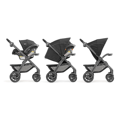 Chicco Bravo LE ClearTex Full-Size Stroller for Babies and Toddlers, UPF-Rated Canopy, GREENGUARD Gold Certified, Lightweight, One-Hand Compact Fold, Pewter/Grey